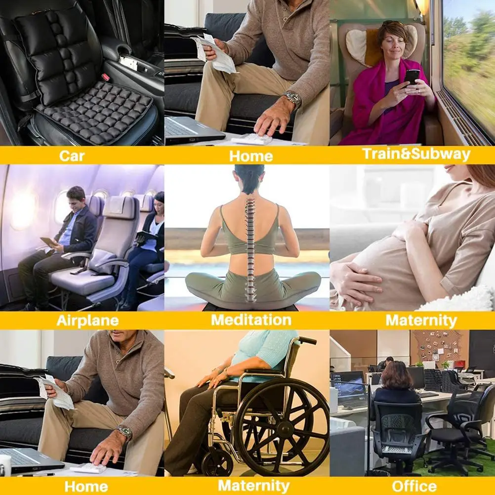 

3D Air Cushion for Office Chair Car Seat Air Seat Cushion Back Cushion for Relieving Back Sciatica Tailbone Pain Seat Pad