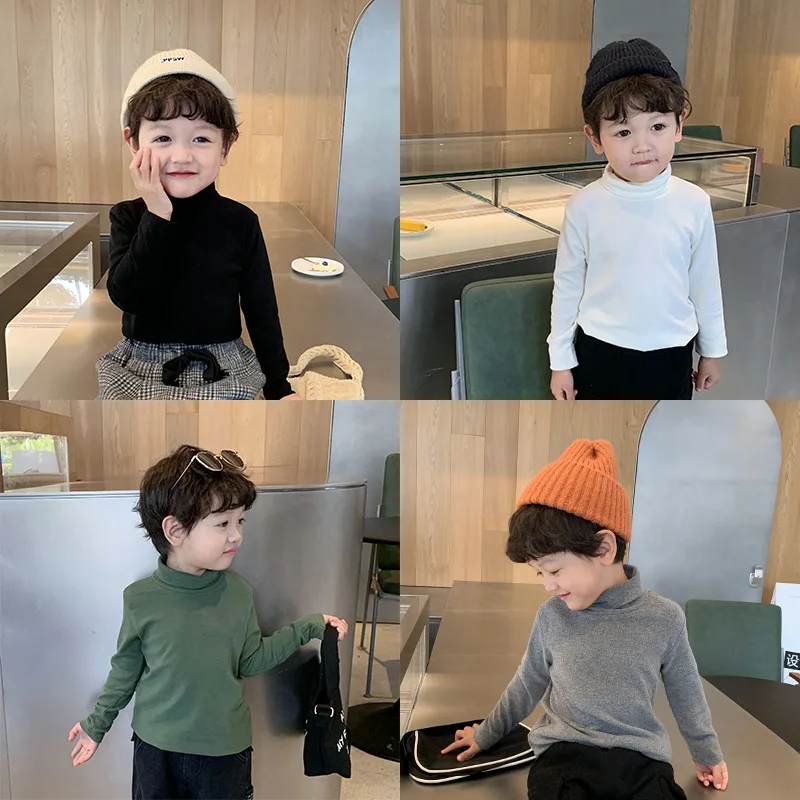 

Baby's thickened high collar base coat 2020 new boys' constant temperature T-shirt keep warm tops wear 12-8