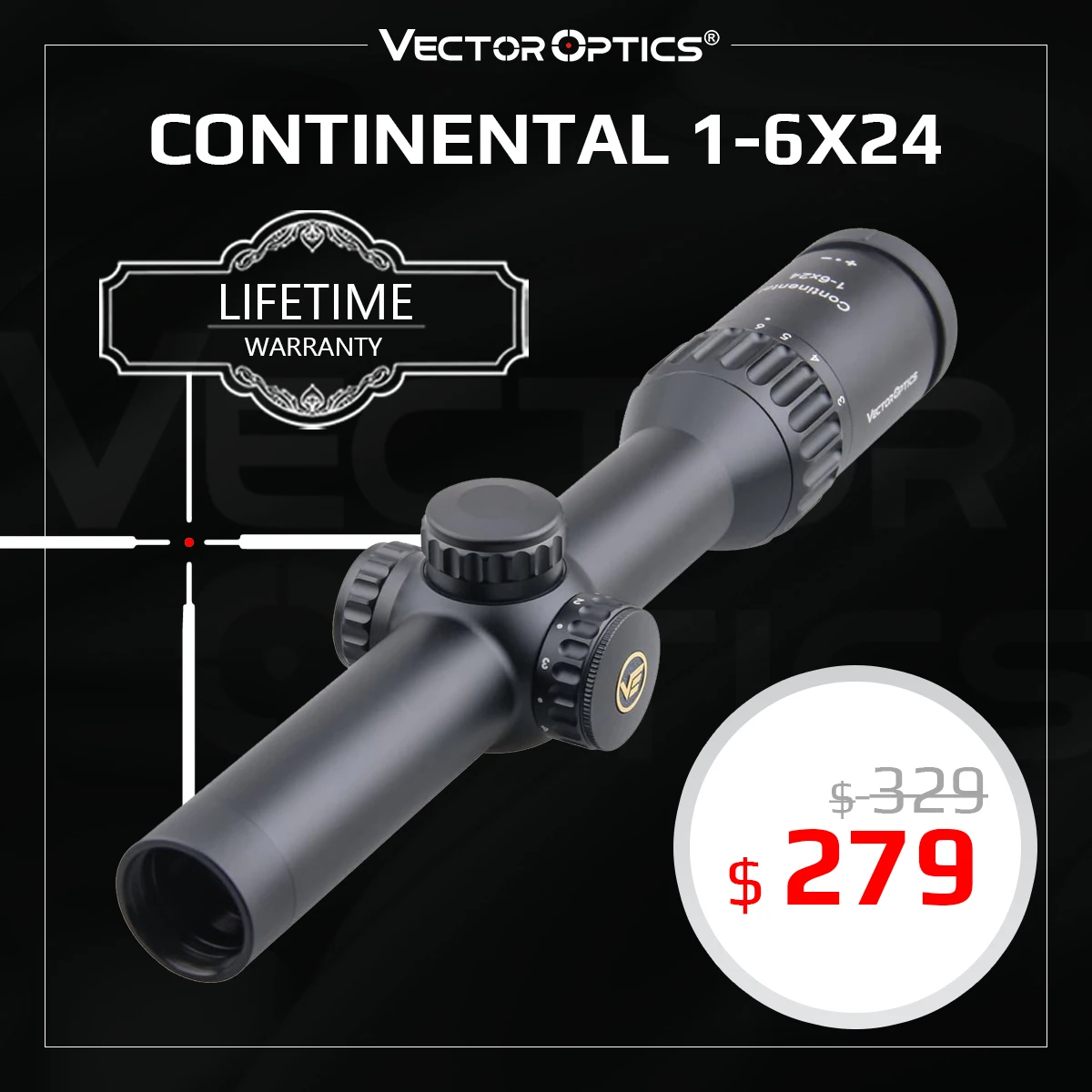 Векторный оптический прицел Continental 1 6x24 для охотничьей винтовки немецкий