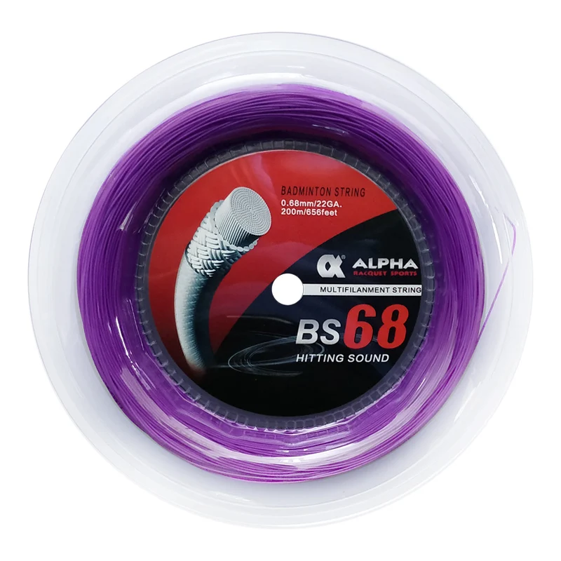 Alpha Badminton String 200m Reel Control High Sound BS68 Good Hard Badminton Racket Standed Net