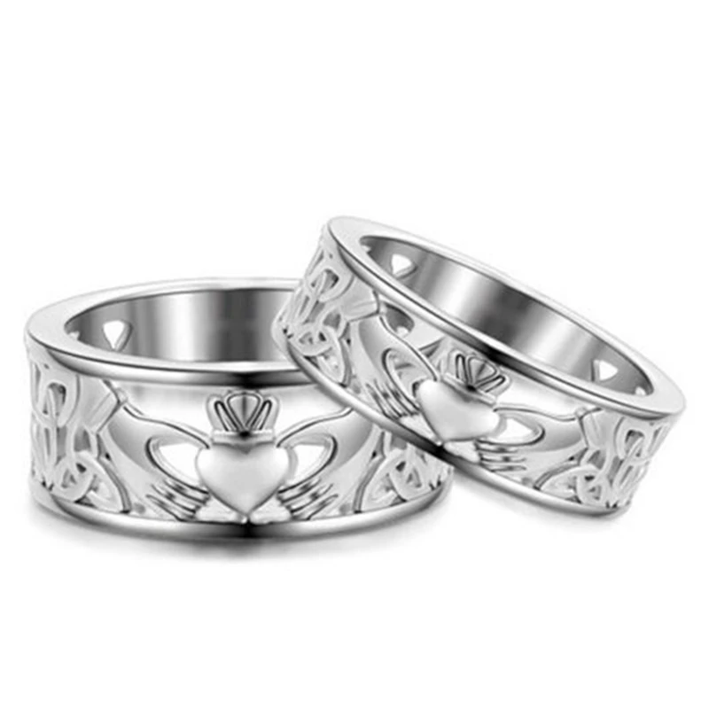 Ирландское кольцо забота сердце навсегда обручальное Size6-10 из нержавеющей стали