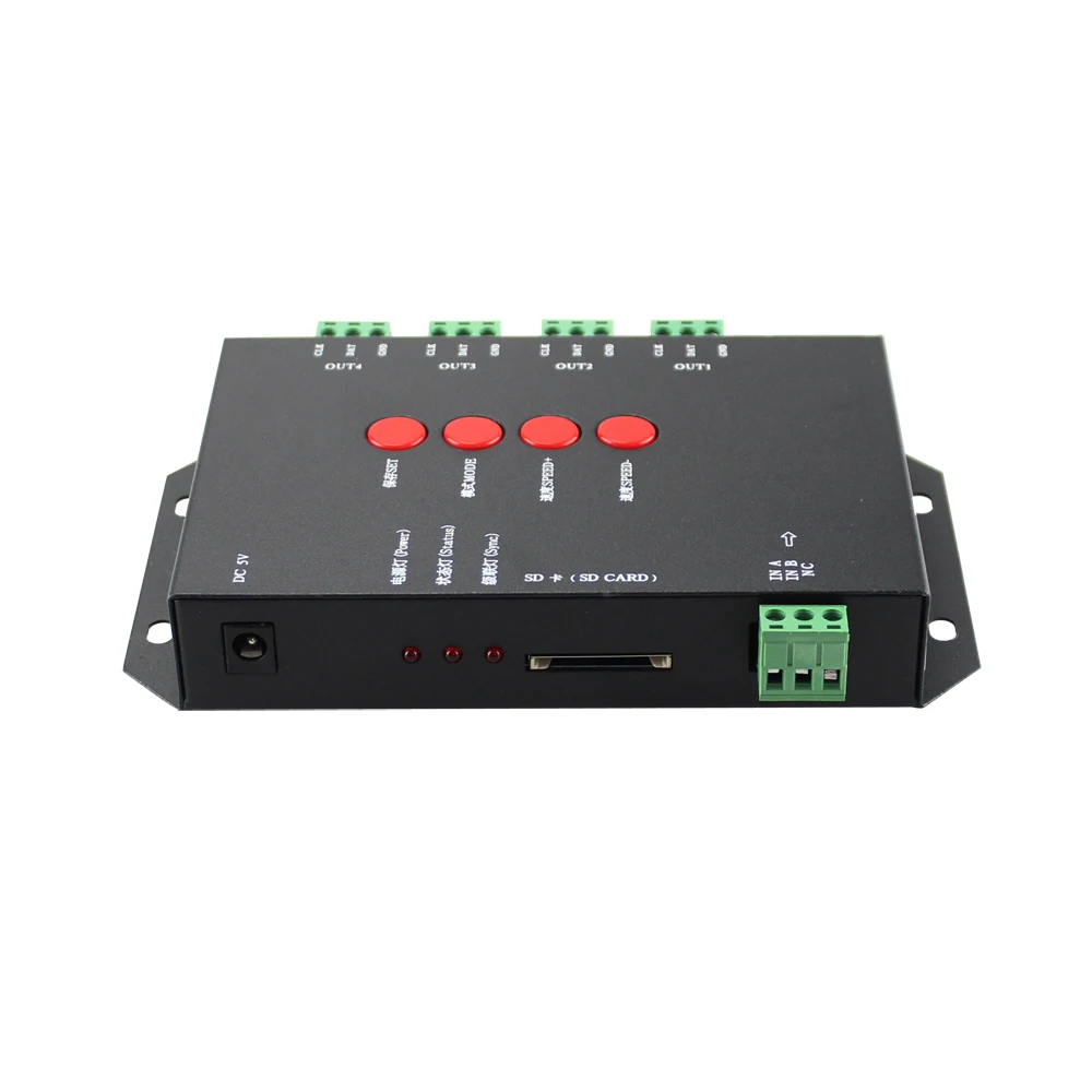 T-4000S controller SD card led T4000 with max 1024 pixel every port for WS2811 WS2801 WS2803 LP6803 | Освещение