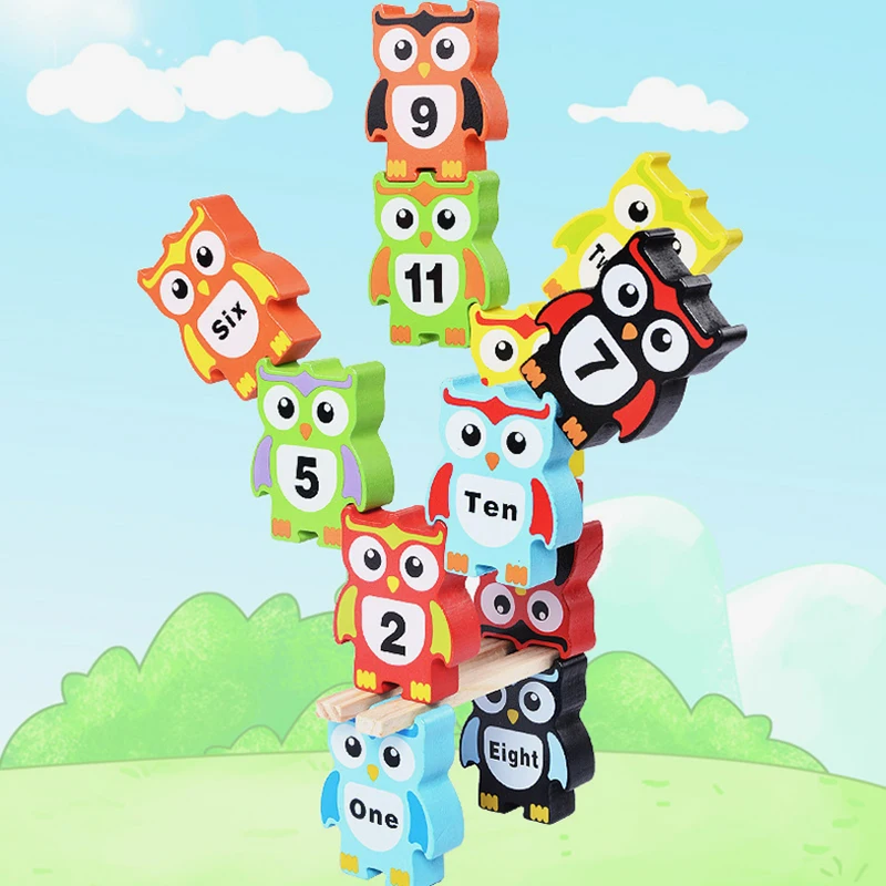 

Learning Cognitive Skills Owl Balance Game Toy Kids Early Education Wisdom Hand Eye Coordination Training Wooden Toys For Gift