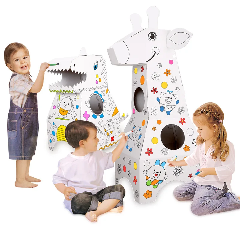 

3D DIY Puzzle Castle Model Cartoon Animal Assembling Paper Toy Kid Early Learning Construction Pattern Gift Children Puzzle Game