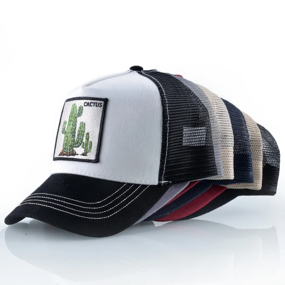 

Women's Baseball Caps Summer Breathable Mesh Hats Men Cactus Embroidery Snapback Cap Outdoor Visor Hats Streetwear Hip Hop Bone