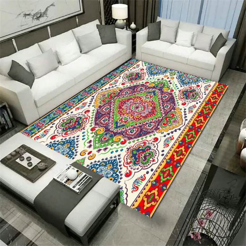

Bohemia Carpet 3D Printed Carpet Square Anti-Skid Area Floor Mat Rug Non-slip Mat Dining Room Living Soft Carpet Mat Style-5