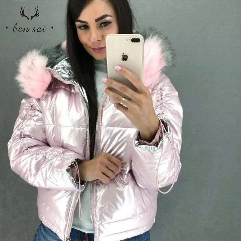 Женское модное шерстяное пальто с капюшоном Parker Zippper из глянцевого материала