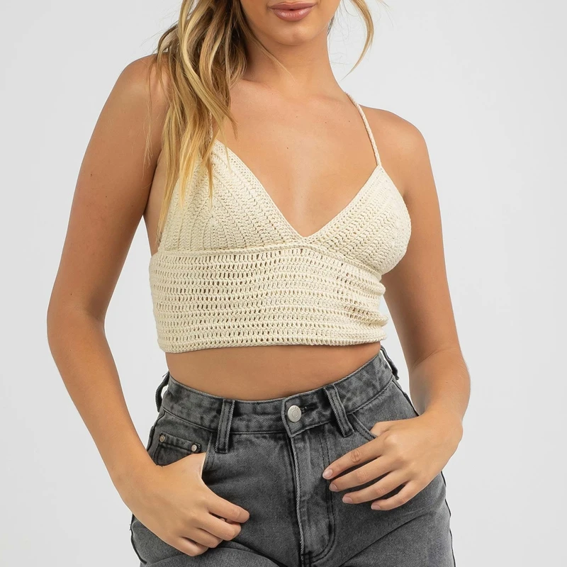 

Classical Style Handmade Crochet Crop Top