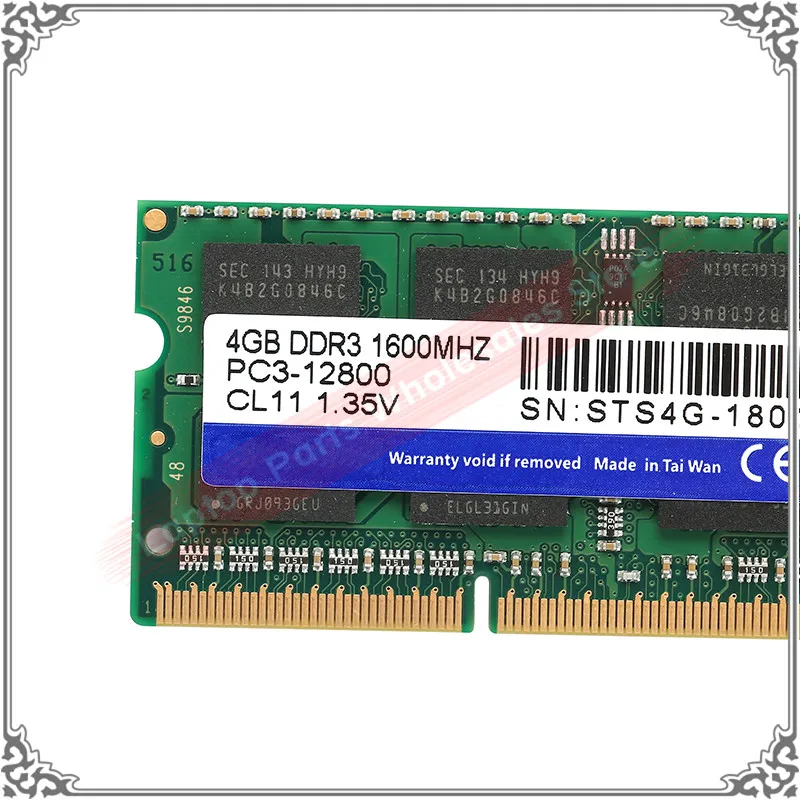 Ноутбук 4 ГБ 8 DDR3 1600 МГц PC3-12800 CL11 1 35 в STS4G-18017779 ddr 3 PC RAM ГБ/8 Гб памяти для ноутбука |