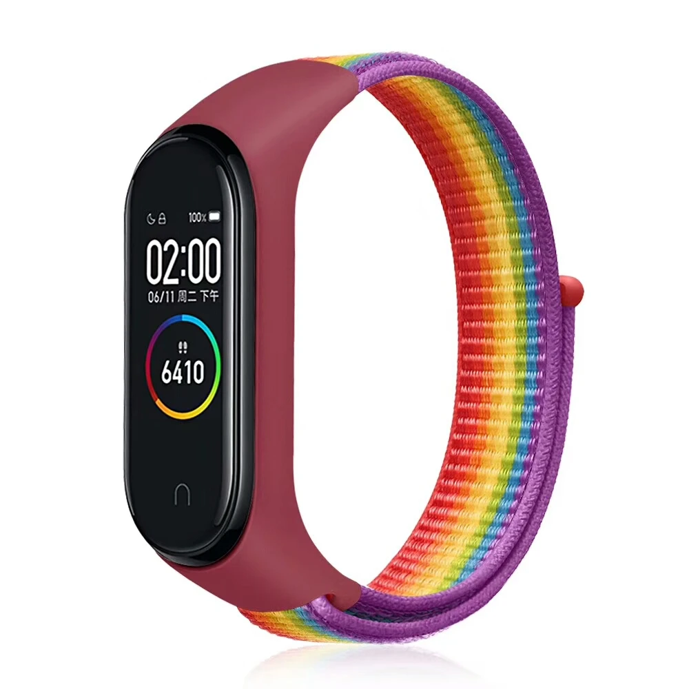 Регулируемый ремешок для браслета, дышащая Спортивная петля для Xiaomi mi Band 4 3, браслет с рамкой, сменный Браслет mi band 3 4, аксессуары