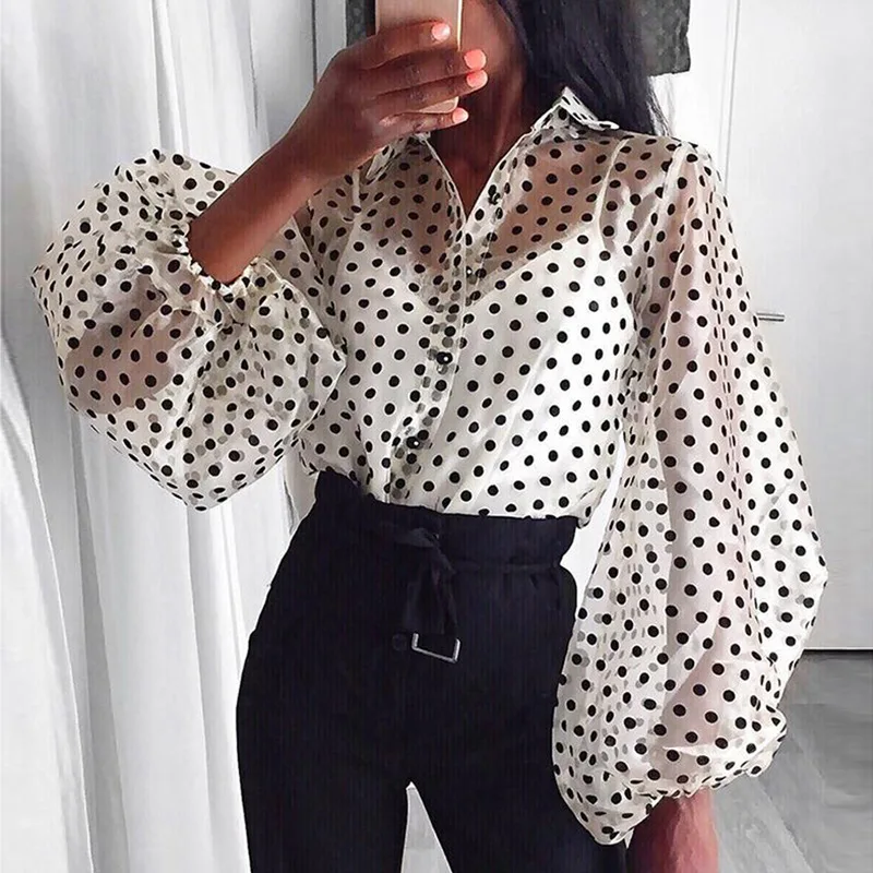 Осенняя сетчатая блузка для женщин 2020 сексуальные прозрачные майки с рукавами