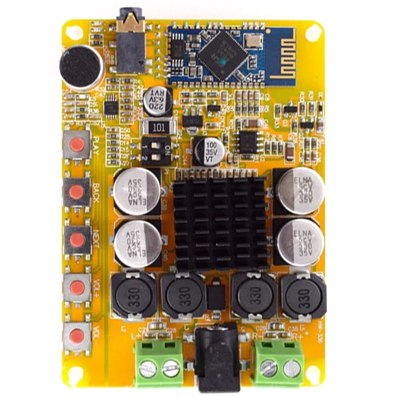 TDA7492 Wireless Bluetooth 4.0 Stereo Amplifier Board Module 2X50W Dual-Channel with Microphone AUX 10-25V DC Beyond TDA7492P |