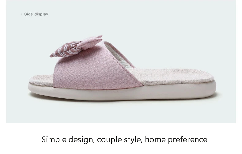 POSEE/Новинка Женские хлопковые и льняные тапочки Модные домашние в полоску