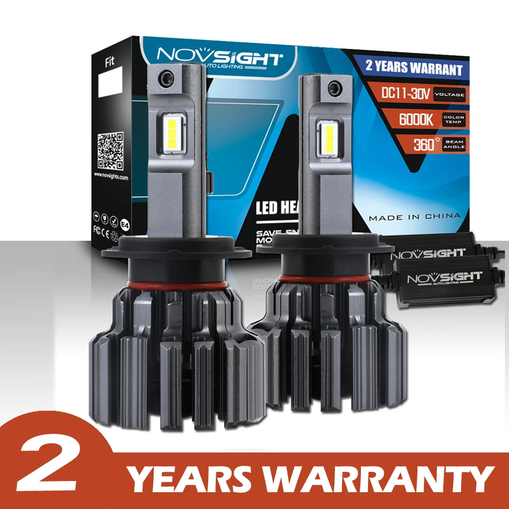 NOVSIGHT Led Buib H4 H8 H11 H9 9006 9005 HB3 HB4 лампа H7 светодиодсветодиодный 90 Вт лм Canbus