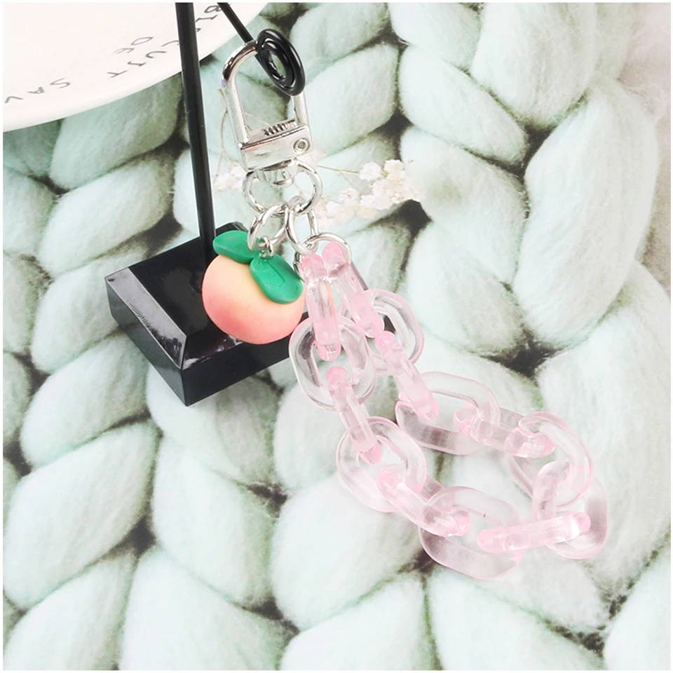 Симпатичный свежий персиковый брелок для женщин автомобильных ключей держатель