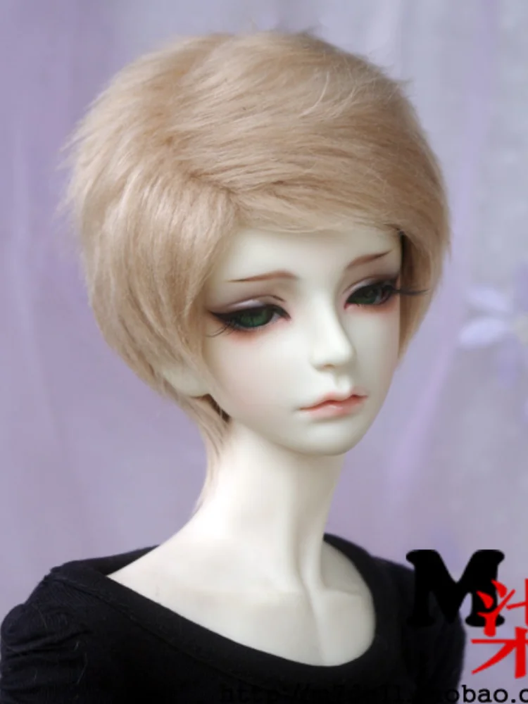 

Парик из меха для шарнирной куклы 1/3 1/4 1/6, flaxen, золотые длинные прямые меховые парики