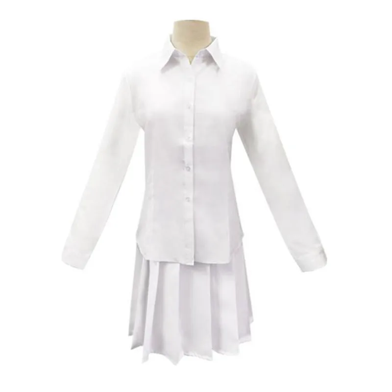 

The Promised Neverland Japanese Anime Cosplay Costume Hero Emma Cos Festival Party White Dresses Uniform Sailor Suit
