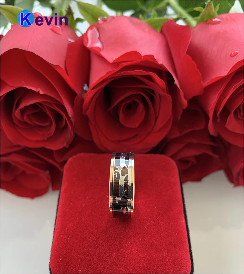 Обручальное кольцо из розового золота для мужчин и женщин мужское вольфрама с