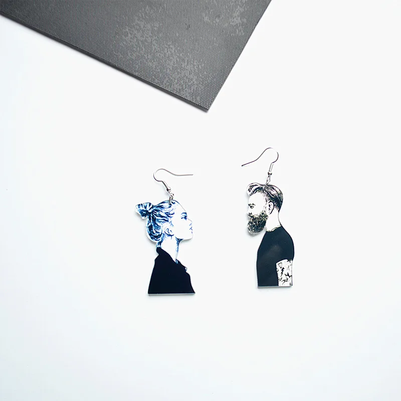 Серьги подвески Hyperbole в европейском стиле Асимметричные акриловые женские