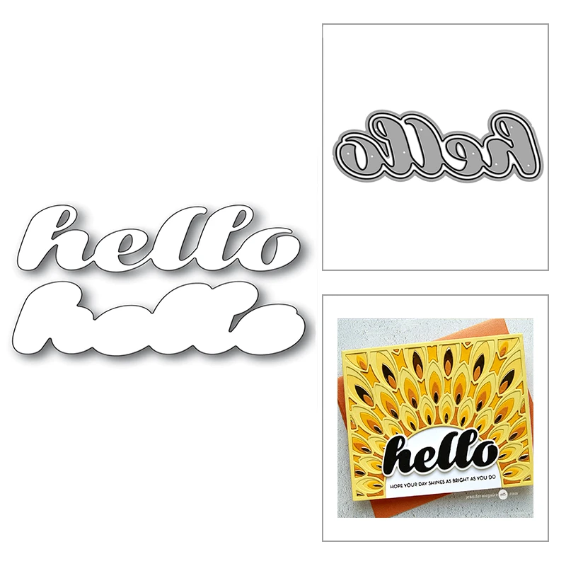 Новый Привет сочный скрипт слово 2020 металлические режущие штампы для DIY