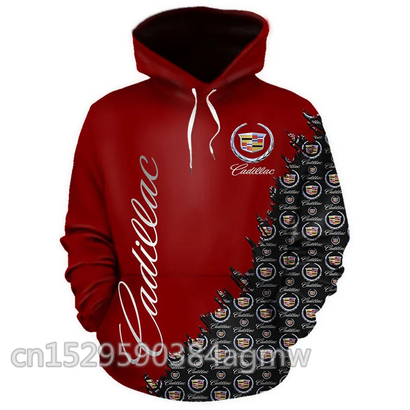 Толстовка мужская с логотипом автомобиля Cadillac модная повседневная одежда 3D