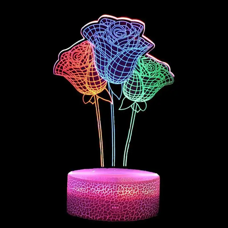 Сердцеобразная светодиодная 3d ночной светильник творческий визуальный
