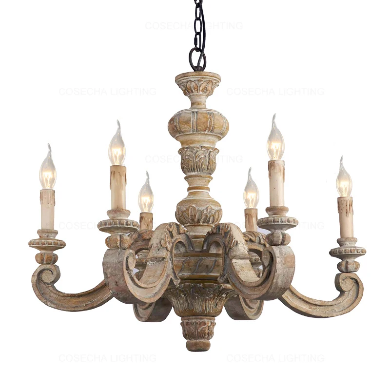Candelabros de Pilar romano, luces colgantes tallado de madera, candelabro retro de murano italiano, lámparas de habitación elegantes vintage para dormitorio y sala de estar