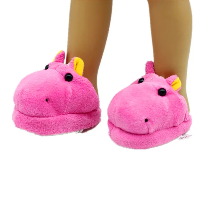 Кукольная обувь розовая плюшевая искусственная одежда для 18-дюймовой