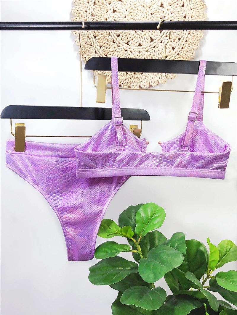 

Sexy Women High Waist Bikini sets Swimsuits Solid Color Hollow out Swimwear 2020 Female Brazilian Bikinis Bathers Bathing Suits
