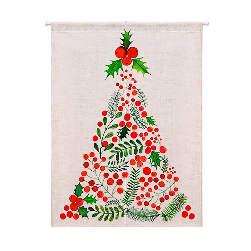 Горячая Рождественская елка с принтом балдахин тропические растения половина