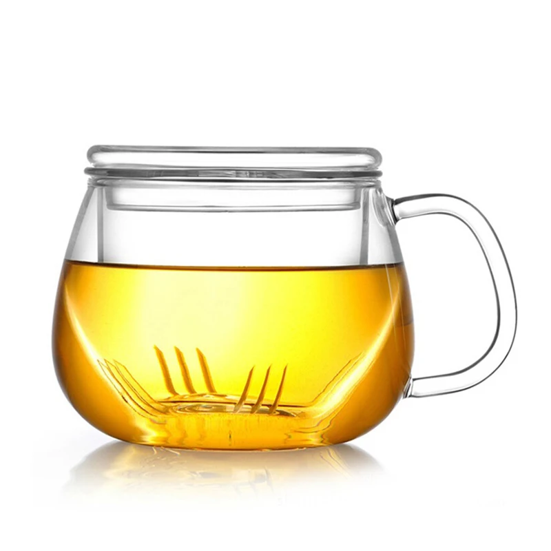 

Quality Heat Resistant Glass Flower Tea Cup Practical Bottle Tea Glass Cup with Infuser Tea Leaf Herbal Coffee Free shipping