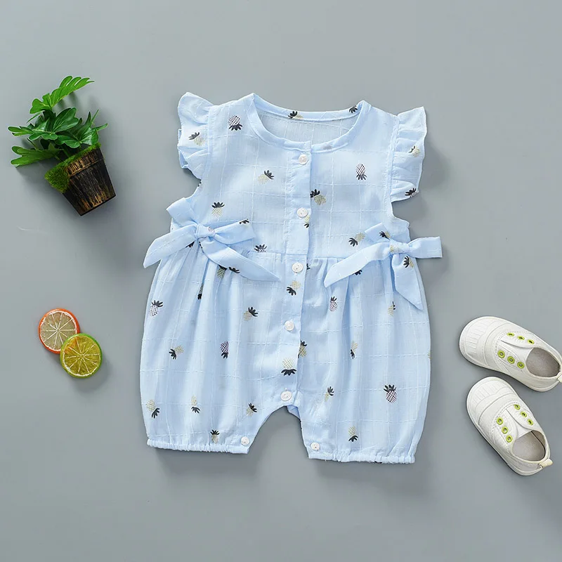 2020 летние детские комбинезоны одежда для маленьких девочек 100% хлопок Одежда