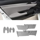 4 шт. мягкий серый кожаный чехол на дверной подлокотник для Honda Civic 10 поколения 2016 2017 Обложка на дверную панель автомобиля Наклейка отделка