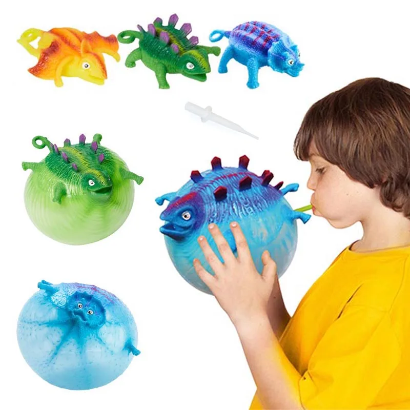 

For Childre Kids Toys Inflatable Vent Smash Toy Dinosaur Ball Blowing Animal Water Squeeze Funny Balloon Boys Novelty Party Toys