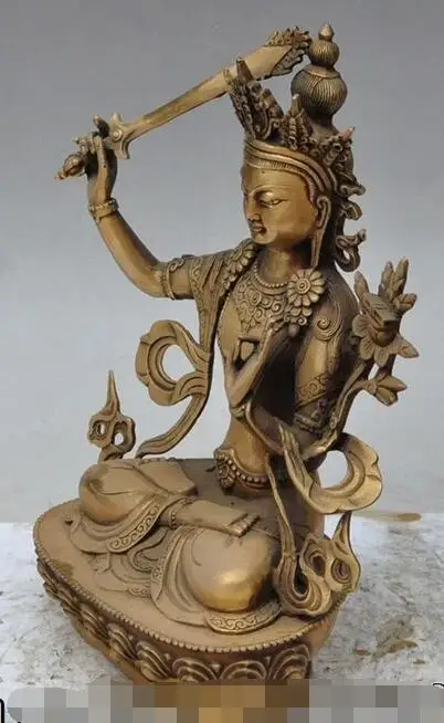 11 &quotтибетский буддийский храм brass Манджушри Бодхисаттва Kwan yin статуя Гуаньинь