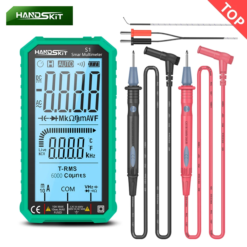 Цифровой мультиметр портативный тестер транзисторов 6000 отсчетов истинное