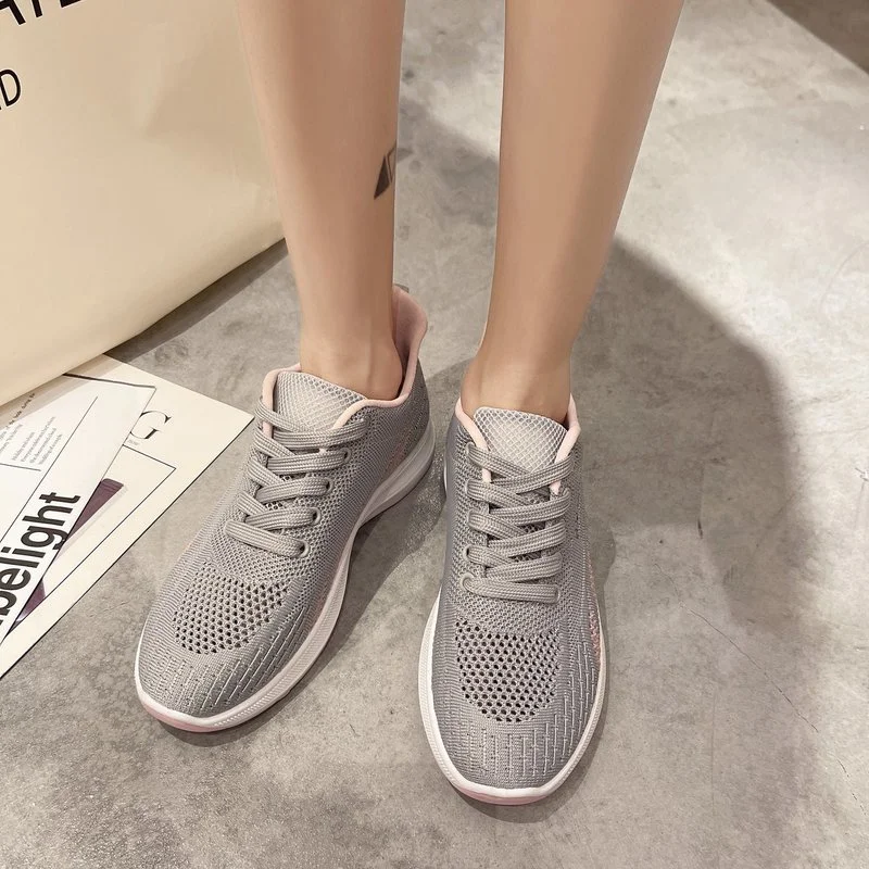 

Women's Vulcanized Shoes Summer New Style Mesh Breathable Lace-up Platform Casual Shoes Comfortable Lightweight Sports Shoes