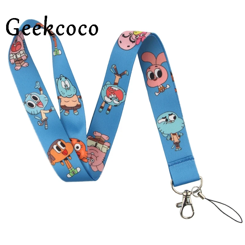 Удивительный мир Gumball мультфильм kawaii шнурки Мобильный телефон ключ карты идентификации ремни USB держатель значков Висячие J0548