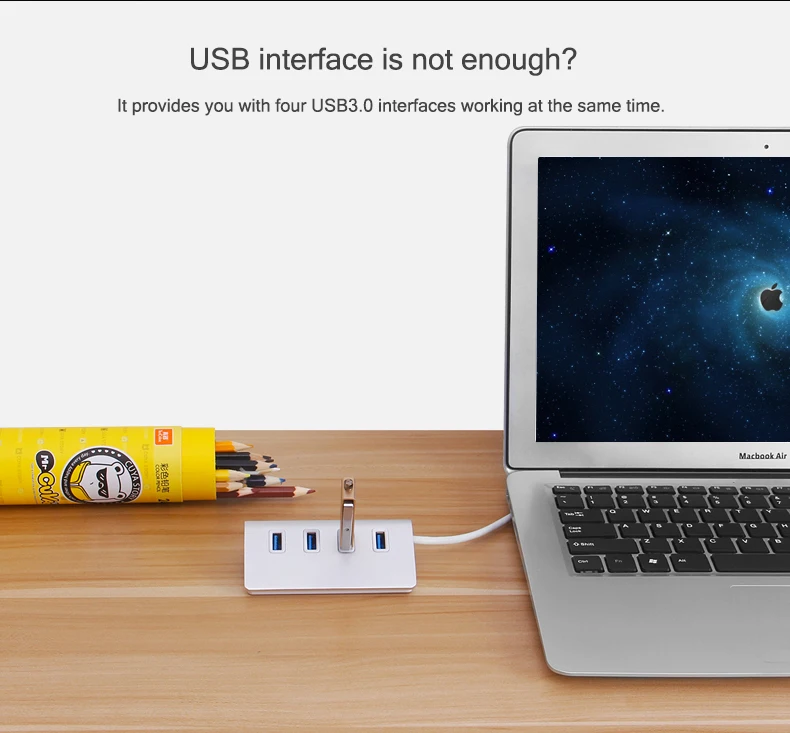 

Aluminum Alloy 4/7 Port USB3.0 Hub High Speed Splitter Cool Light High Quality USB Hub For Multi-Device Computer Laptop Micro SD