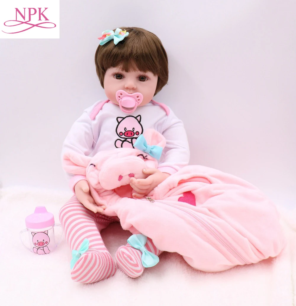 NPK 47 см/58 см Реалистичная кукла реборн малыш bebe Кукла девочка мягкий силиконовый