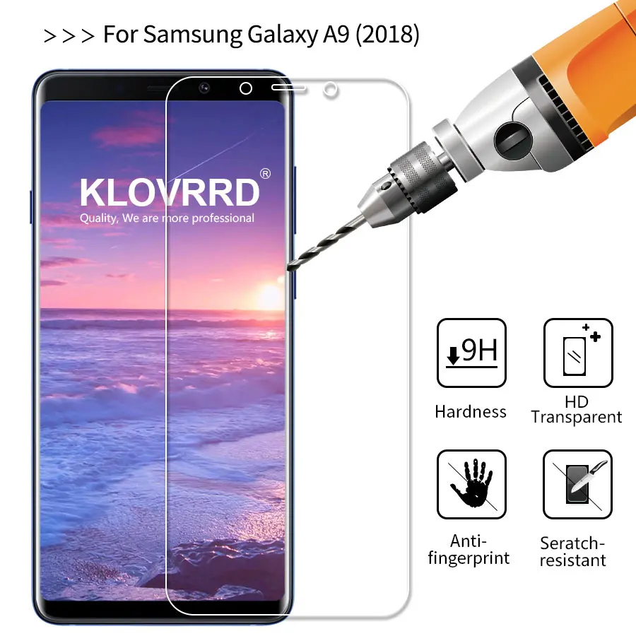 KLOVRRD закаленное стекло для samsung Galaxy A9 2018 защита экрана 9H 2.5D A9s Защитное A7