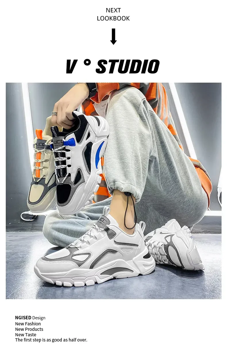 

Leather casual shoes, sports shoes, running shoes, Korean dad shoes, comfortable foot feeling38-45