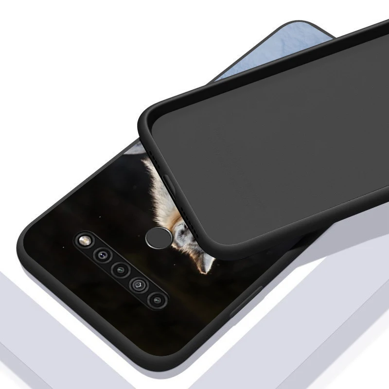 

Fashion Black Wolf for LG G8 G8S G8X V30 V35 V40 V50 V60 ThinQ Q60 K40 K50 K30 K41 K51 K61 K71 K22 Black Phone Case