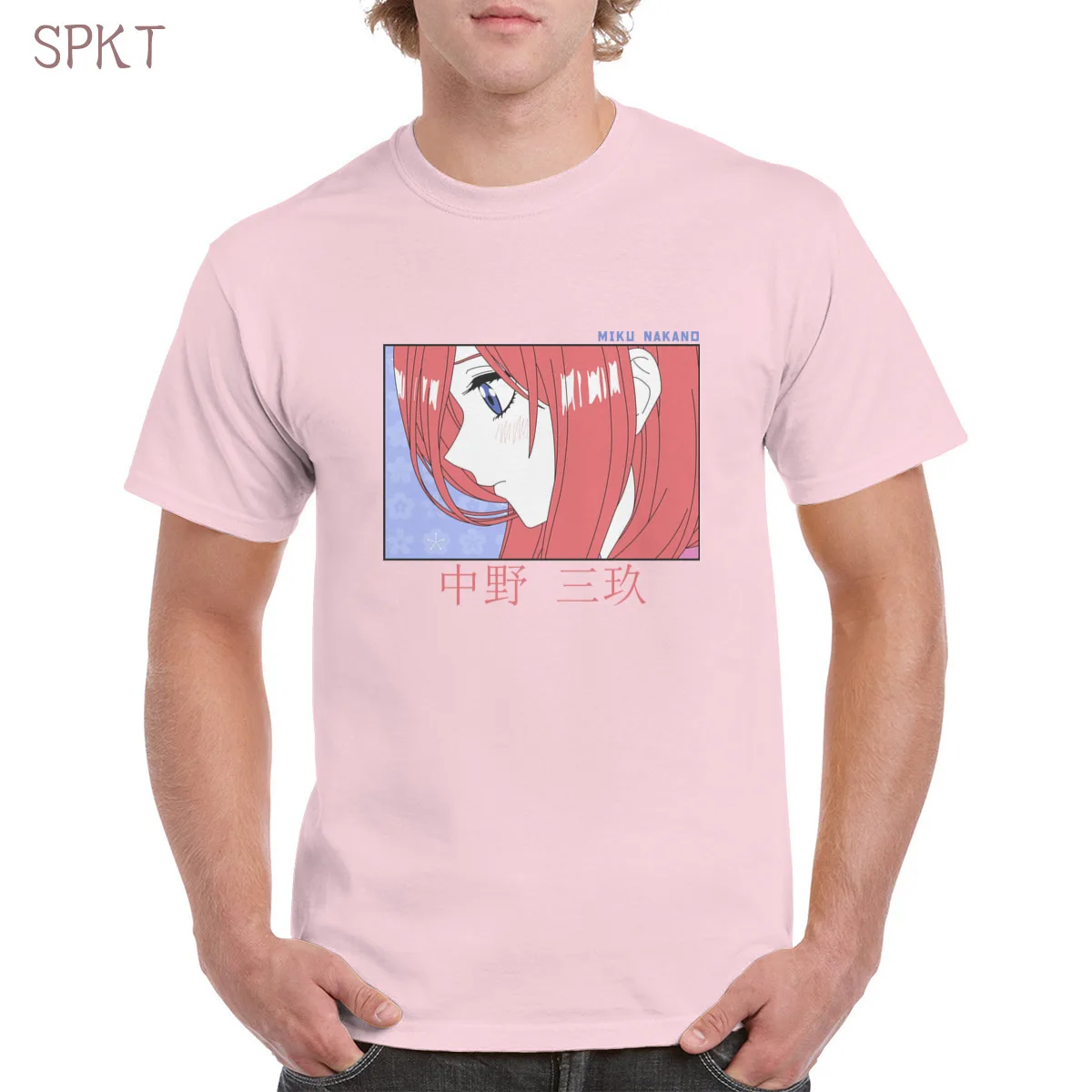 

Kawaii Miku nakano print t shirt 100% cotton Toubun No Hanayome kawaii anime graphic tshirt top oversized women/men's T-Shirts