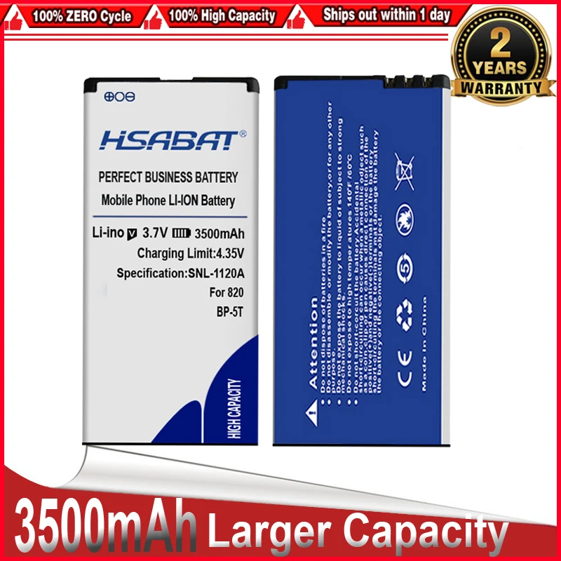 HSABAT 3500mAh BP 5T аккумулятор для Nokia Lumia 820 Arrow RM 878 825 820T 2 825|battery for|battery for nokiabattery nokia |