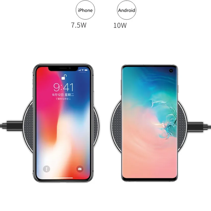 Беспроводная зарядка QI 10 Вт быстрая Индукционная смарт для Samsung Galaxy S8 S9 S10 Huawei iPhone