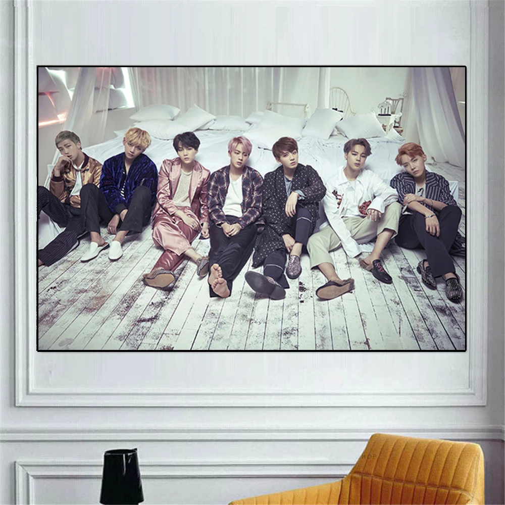 

Kpop Bangtan Boys Posters and Prints Korean KPOP Around Bangtan Boys Decorative Painting Picture Wall Stickers Home Decoration