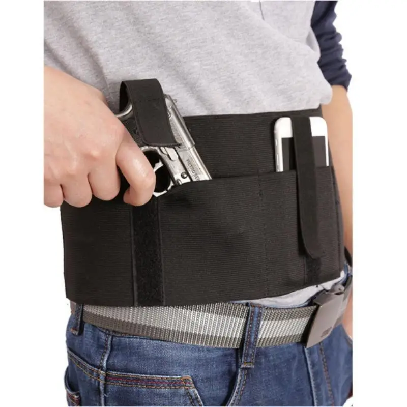 

1pc Black Tactical Belt Tactical Multifunction Waist Belt Girdle Elastic Waistband Gun Carry Pistol Waist Closet Belt Nylon