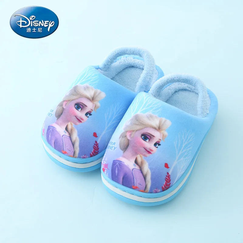 Disney Frozen Slippers Kids Baby Grils Home Flip Flop Winter Cotton Warm Plush Shoes for 2-6 Y Children Cartoon Indoor |