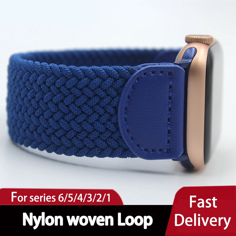 

Nylon Elastische Band Voor Apple Horloge 6 Se Band Voor Iwatch Serie 5 4 3 Bands Riem Armband Gevlochten Solo loop